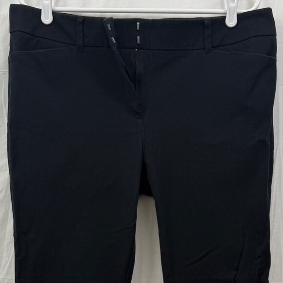 New York & Co Stretch Cotton Straight Leg Pants Women 14 Black - Picture 3 of 9